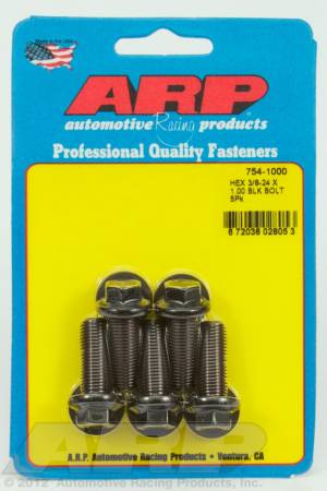 ARP - ARP 754-1000 - 3/8-24 x 1.000 hex 7/16 wrenching black oxide bolts