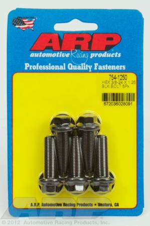 ARP - ARP 754-1250 - 3/8-24 x 1.250 hex 7/16 wrenching black oxide bolts