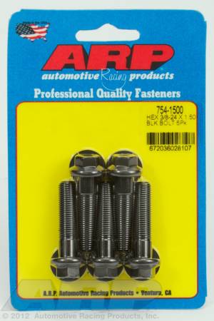 ARP - ARP 754-1500 - 3/8-24 x 1.500 hex 7/16 wrenching black oxide bolts