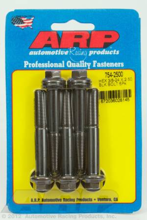 ARP - ARP 754-2500 - 3/8-24 x 2.500 hex 7/16 wrenching black oxide bolts