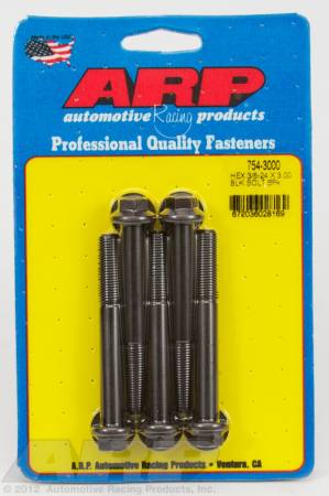 ARP - ARP 754-3000 - 3/8-24 x 3.000 hex 7/16 wrenching black oxide bolts