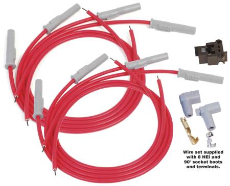 MSD - MSD 31199 - Super Conductor Spark Plug Wire Set, 8 Cyl Multi-Angle Plug, Socket/HEI