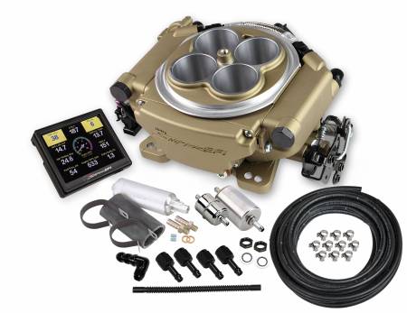 Holley Sniper EFI - Holley Sniper EFI 550-516K - Holley Sniper EFI Self-Tuning Master Kit - Classic Gold Finish