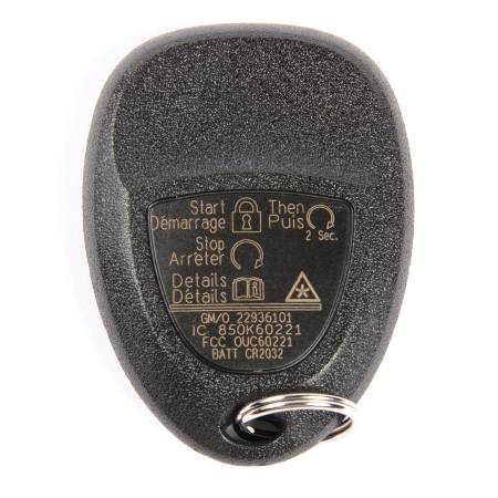 ACDelco - ACDelco 22936101 - 5 Button Keyless Entry Remote Key Fob