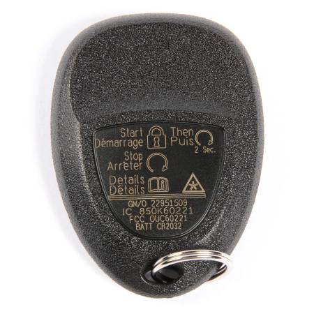 ACDelco - ACDelco 22951509 - 5 Button Keyless Entry Remote Key Fob