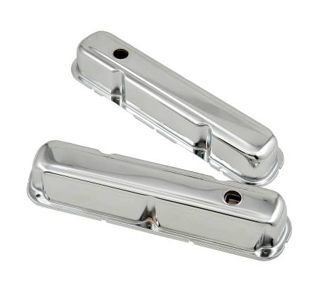 Mr. Gasket - Mr. Gasket 9806 - Chrome tall-style valve covers for 1964-91 Chrysler small block 273-360 engines.