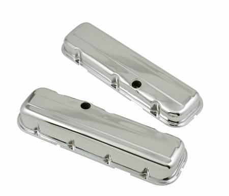 Mr. Gasket - Mr. Gasket 9803 - Chrome short-style valve covers w/baffles for 1965-2000 396-454 Chevy big block engines.