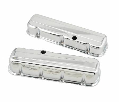 Mr. Gasket - Mr. Gasket 9802 - Chrome tall-style valve covers w/o baffle for 1965-2000 396-454 Chevy big block engines.