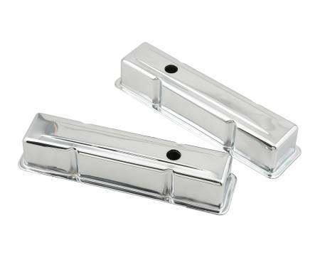 Mr. Gasket - Mr. Gasket 9801 - Chrome tall-style valve covers w/o baffle for 1958-86 Chevy small block 283-400 engines.