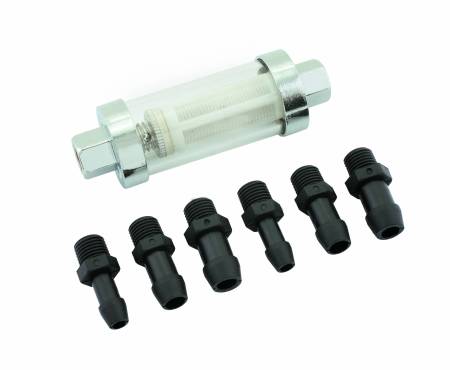 Mr. Gasket - Mr. Gasket 9706 - Inline Fuel Filter - Clearview - for carbureted applications - 10 PSI Max - Universal