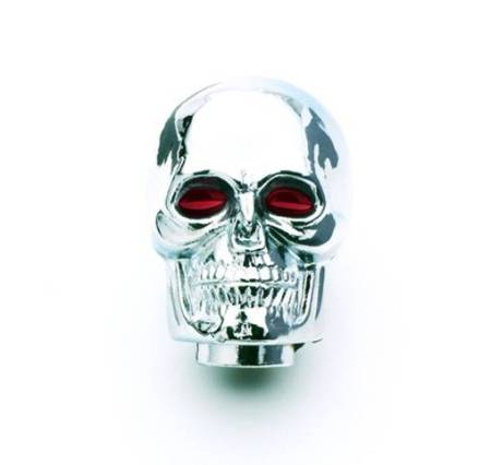 Mr. Gasket - Mr. Gasket 9628 - Shifter Knob - Chrome - Skull with Red Eyes