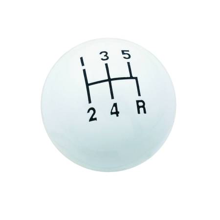 Mr. Gasket - Mr. Gasket 9619 - Shifter Knob - 5-Speed - Classic - Round - White - Fits 3/8-16 UNC Threaded Sticks