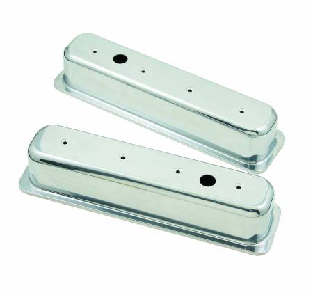 Mr. Gasket - Mr. Gasket 6870G - Polished aluminum tall-style valve covers for 1987-97 Chevy small block 305-350 engines.