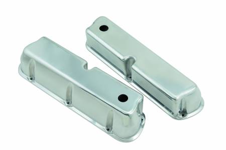 Mr. Gasket - Mr. Gasket 6840G - Polished aluminum tall-style valve covers for 1962-85 260-351W small block Ford engines.