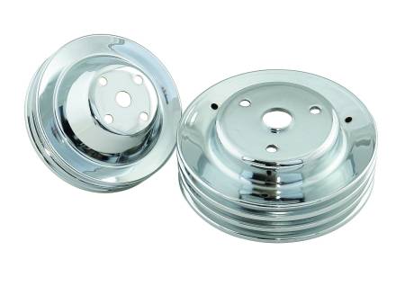 Mr. Gasket - Mr. Gasket 4963 - CHROME PULLEY SET-SBC