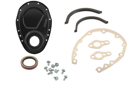 Mr. Gasket - Mr. Gasket 4590BP - Timing Cover Kit - Flat Black - Small Block Chevy