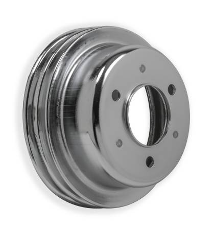 Mr. Gasket - Mr. Gasket 8830MRG - Crankshaft Pulley - Ford Small Block 1965-66- Chrome - Double Groove