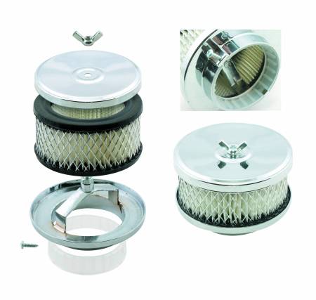 Mr. Gasket - Mr. Gasket 4354 - Air Cleaner - Deep Dish - 4" Diameter - Chrome