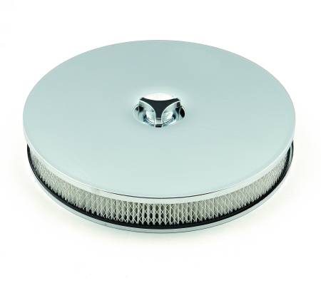 Mr. Gasket - Mr. Gasket 4339 - Air Cleaner - Low Mount - 14" Diameter 2-1/4" Tall - Chrome Plate