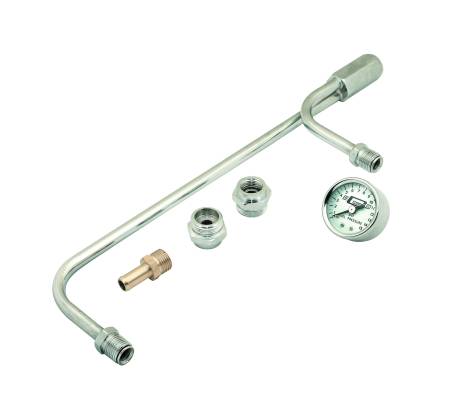 Mr. Gasket - Mr. Gasket 1559 - Fuel Line Kit - w/ Gauge & Fittings - Chrome