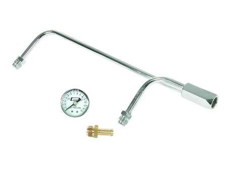 Mr. Gasket - Mr. Gasket 1558 - Fuel Line Kit - w/ Gauge & Fittings - Chrome