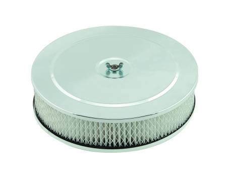 Mr. Gasket - Mr. Gasket 1487 - Air Cleaner - 9" Diameter x 2-3/4" Tall - Fits 5-1/8" Diameter Carb. Neck - Chrome