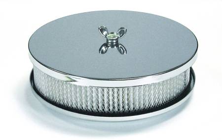 Mr. Gasket - Mr. Gasket 1486 - Air Cleaner - 6-1/2" Diameter x 2" Tall - Fits 5-1/8" Diameter Carb. Neck - Chrome