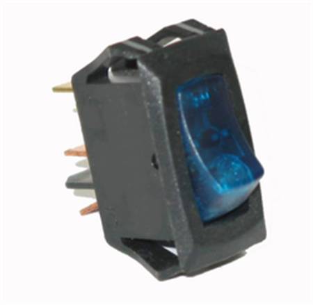 Painless Wiring - Painless Wiring 80412 - Small Rocker Switch (On/Off, Blue Lighted)