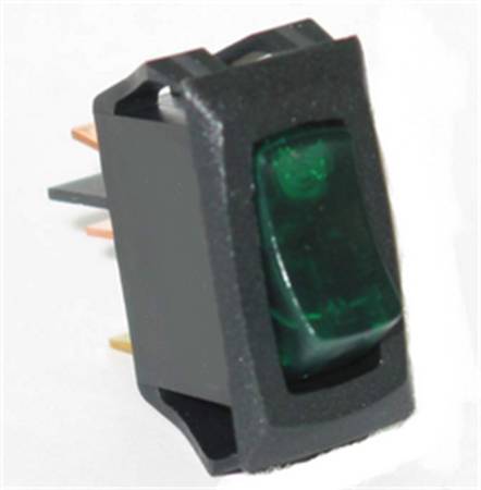 Painless Wiring - Painless Wiring 80413 - Small Rocker Switch (On/Off, Green Lighted)