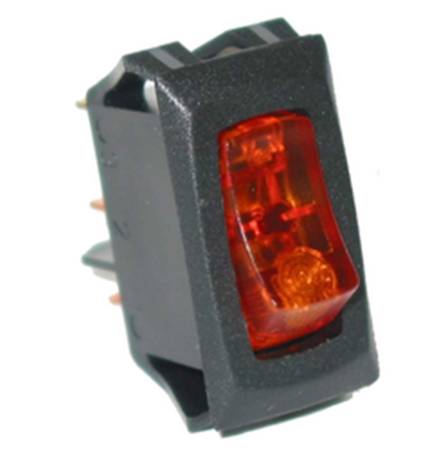 Painless Wiring - Painless Wiring 80414 - Small Rocker Switch (On/Off, Amber Lighted)