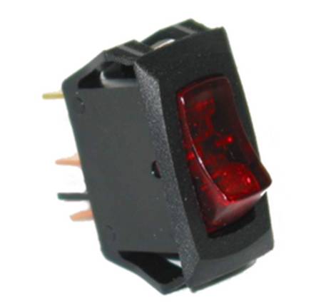 Painless Wiring - Painless Wiring 80415 - Small Rocker Switch (On/Off, Red Lighted)