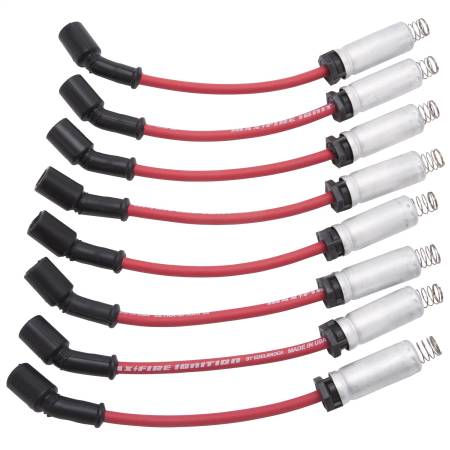 Edelbrock - Edelbrock 22716 - Spark Plug Wire Set, Ls Truck Kit W/Metal Sleeves, 99-15 50 Ohm Resistance Red Wire (Set Of 8)