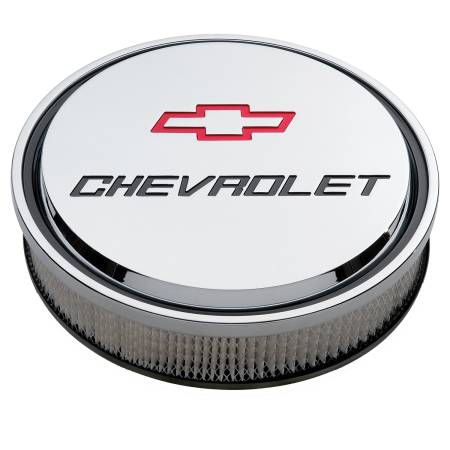 Proform - Proform 141-835 - 14" Air Cleaner Kit; Aluminum; Chrome; Recessed Chevy and Bowtie Emblems