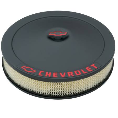 Proform - Proform 141-752 - Engine Air Cleaner Kit; 14 Inch Dia; Black Crinkle; Chevy Lettering w/Bowtie Nut
