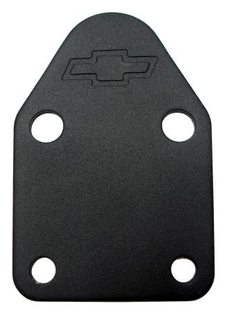 Proform - Proform 141-212 - Fuel Pump Block-Off Plate; Black Crinkle with Bowtie; Fits SB Chevy V8 Engines