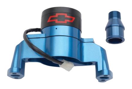 Proform - Proform 141-653 - Electric Engine Water Pump; Aluminum; Blue with Bowtie Logo; Fits SB Chevy