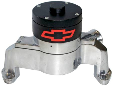 Proform - Proform 141-654 - Electric Engine Water Pump; Aluminum; Polished with Bowtie Logo; Fits SB Chevy