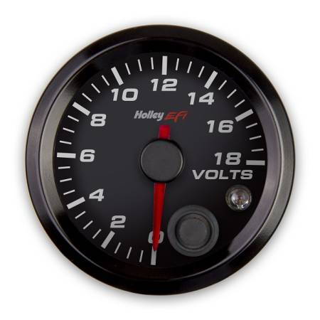 Holley EFI - Holley EFI 553-126 - 2-1/16 Voltage Gauge, 0-18V, Can, Black