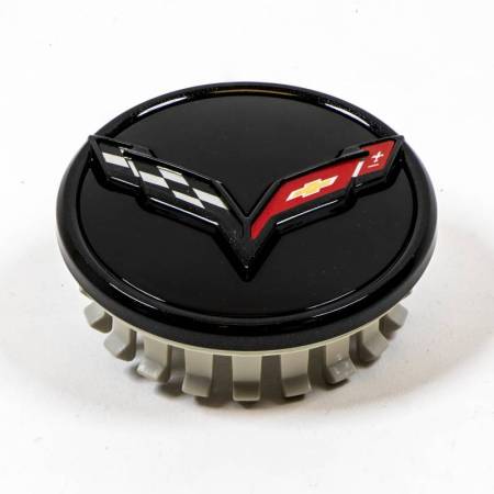 Genuine GM Parts - Genuine GM Parts 23217059 - 2014+ C7 Corvette Center Cap w/Crossed Flags Logo (Gloss Black)