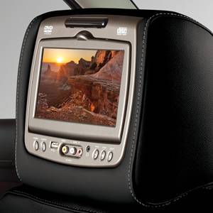 GM Accessories - GM Accessories 84263929 - Rear-Seat Entertainment System with DVD Player in Jet Black Leather with Light Gray Stitching