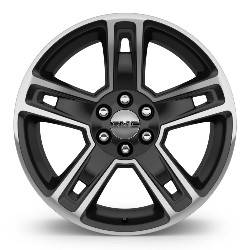 GM Accessories - GM Accessories 19301160 - 22x9-Inch Aluminum 5-Split-Spoke Wheel in Ultra Bright Machined with Gloss Black