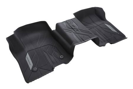 GM Accessories - GM Accessories 84333606 - Front-Row Premium All-Weather Interlocking Floor Liners in Black with Chevrolet Script [2021+ Silverado]