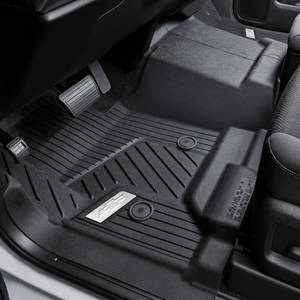 GM Accessories - GM Accessories 84357879 - Regular Cab Front Interlocking Floor Liner in Jet Black with Chrome Bowtie Logo [2016-19 Silverado]