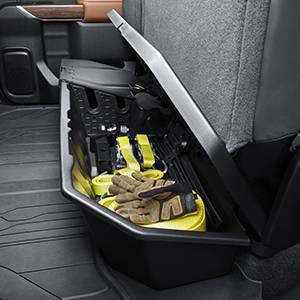 GM Accessories - GM Accessories 84734683 - Crew Cab Underseat Storage Organizer in Black [2021+ Silverado]