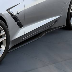 GM Accessories - GM Accessories 84139818 - Rocker Panel Moldings in Visible Carbon Fiber [C7 Corvette]