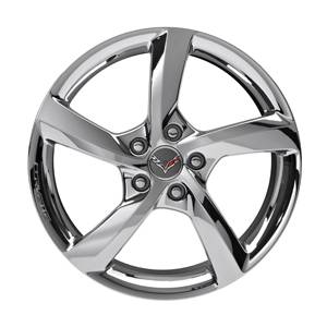 GM Accessories - GM Accessories 19302115 - 20x10-Inch Aluminum 5-Spoke Rear Wheel in Chrome [C7 Corvette]