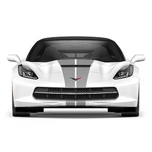 GM Accessories - GM Accessories 22989160 - Dual Racing Stripe Package in Blade Silver for Convertible Models [C7 Corvette]