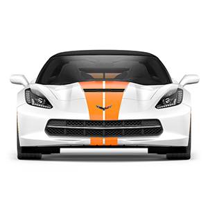 GM Accessories - GM Accessories 23172537 - Dual Racing Stripe Package in Inferno Orange for Convertible Models [C7 Corvette]