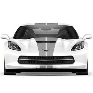 GM Accessories - GM Accessories 22989112 - Dual Racing Stripe Package in Blade Silver [C7 Corvette]