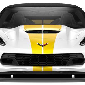 GM Accessories - GM Accessories 23286039 - Dual Racing Stripe Package in Velocity Yellow for Convertible Models [C7 Corvette]